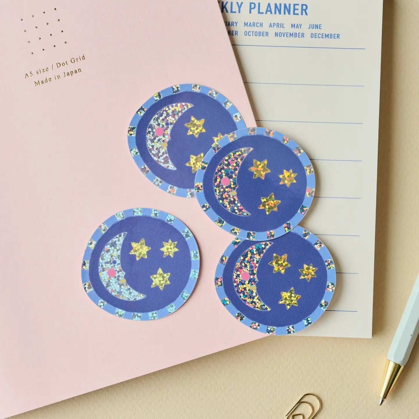 Claire Paul Holografische sticker - Maan en sterren