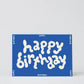 Wrap Wenskaart - 'Happy Birthday' Blauw in reliëf