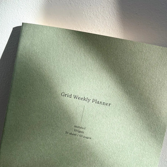 Fin Studio Undated Planner - Light Green (Weekly Grid Planner)