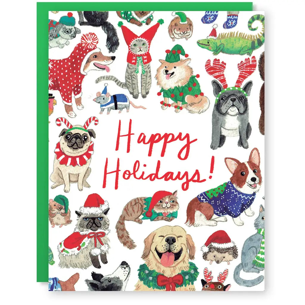 Kerstkaart Holiday Pets - Party Mouse Club