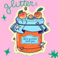 Bloemkolie Glitter Sticker - Abrikozenpicknick