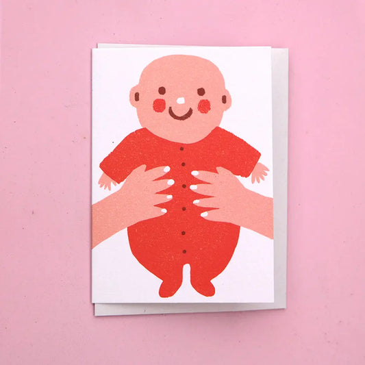 The Printed Peanut Stationery Geboortekaart - Red Baby A7