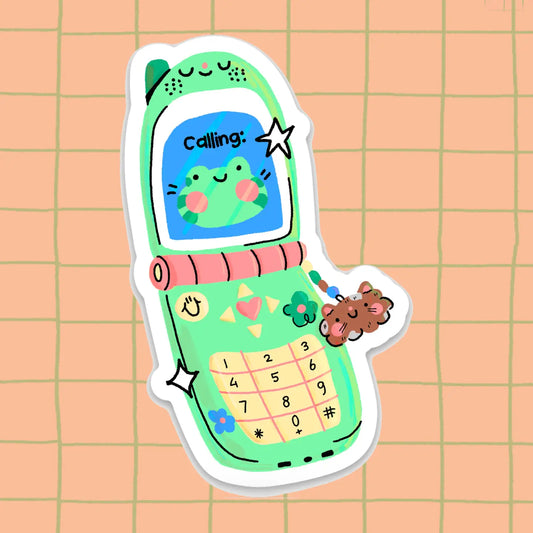 Sticker Bloemkolie - Frog Flip Phone