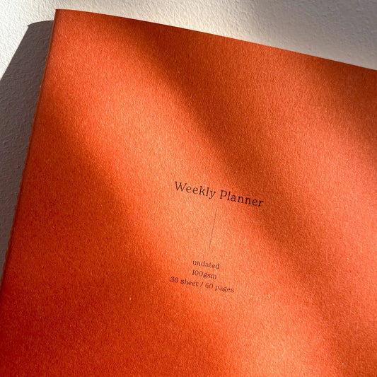 A4 Weekplanner datumloos Grid Rood - Fin Studio