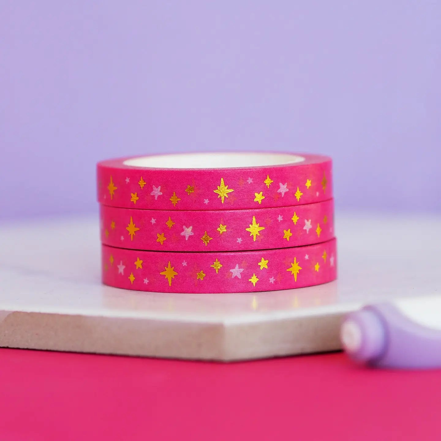Nutmeg and Arlo Washi Tape - Pink Stars (smal)