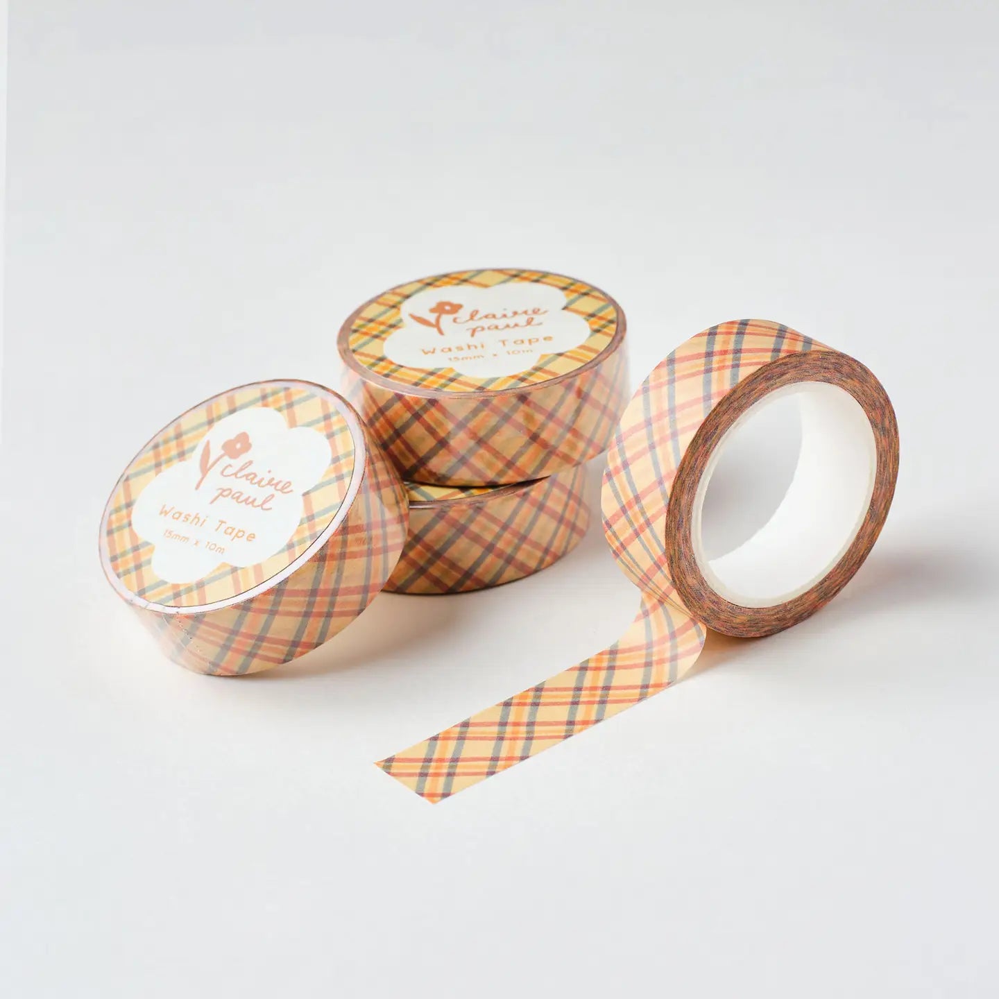 Washi tape Geel geruit - Claire Paul