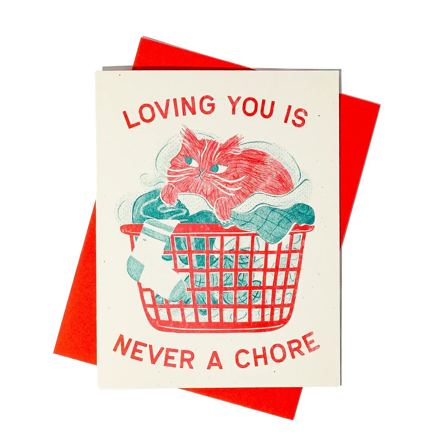 Bromstad Printing Co. - Risograph Valentijnskaart 'Never a chore'