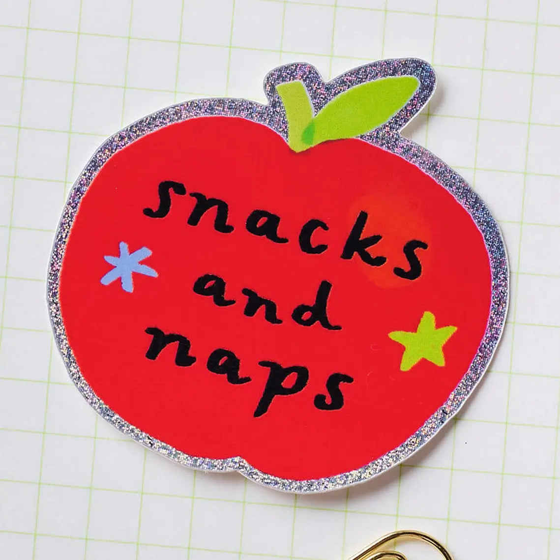 Holografische sticker Snacks and Naps - Claire Paul