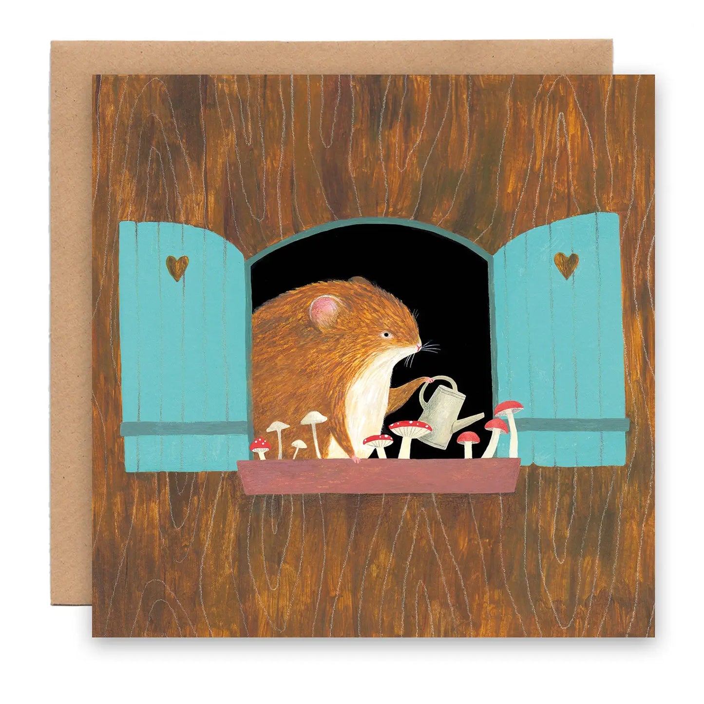 Mouse and mushrooms - Greeting card