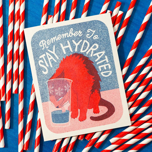 Bromstad Printing Co. - Risograph Wenskaart 'Stay Hydrated'