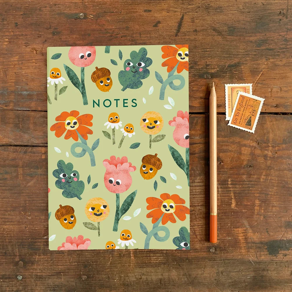 Emily Nash Notebook A5 - Flower Faces (blanco)