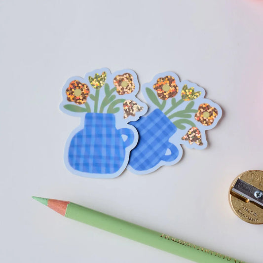 Claire Paul Holografische sticker - Bloemenvaas