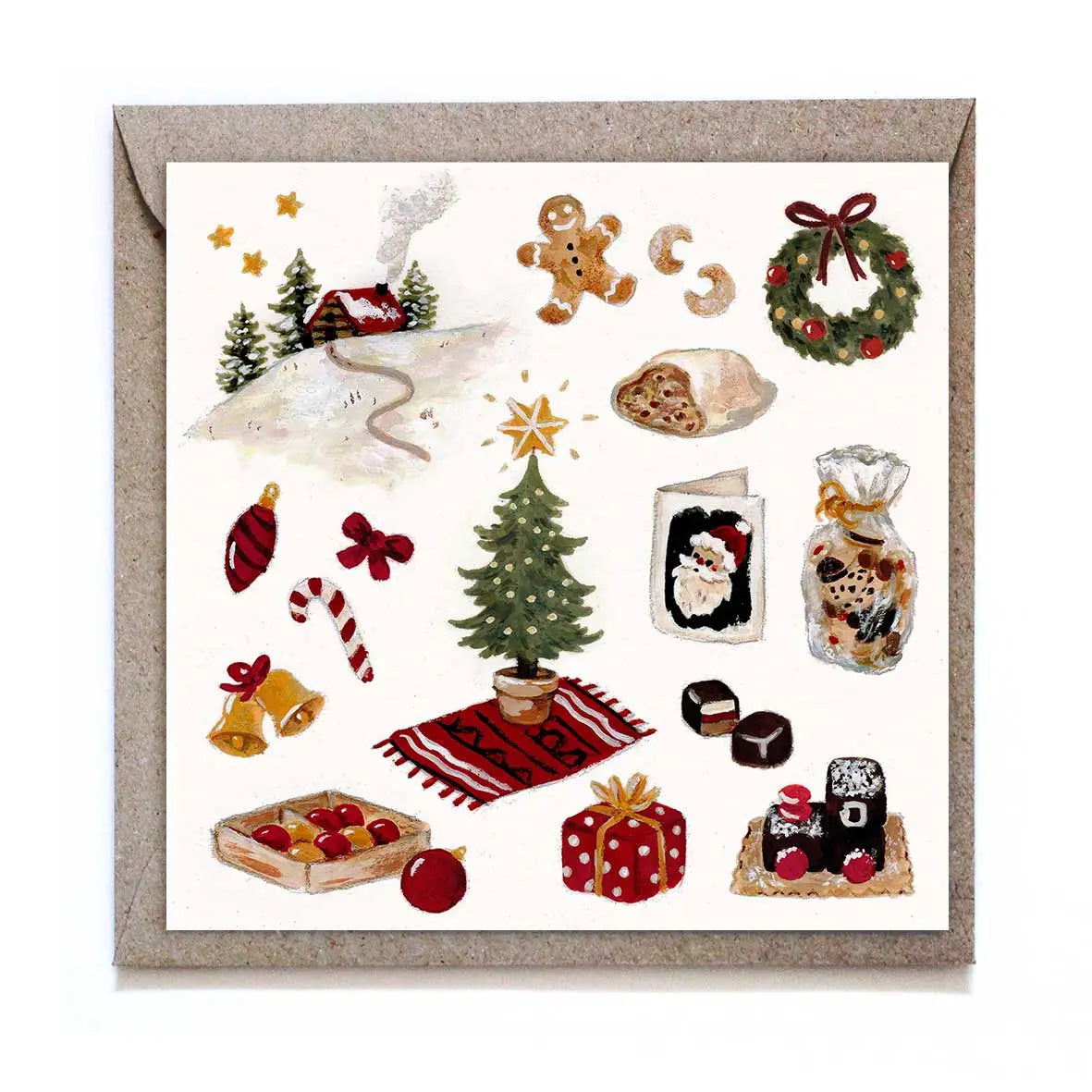 Greeting cards set of 4 with envelope - Happy Holidays