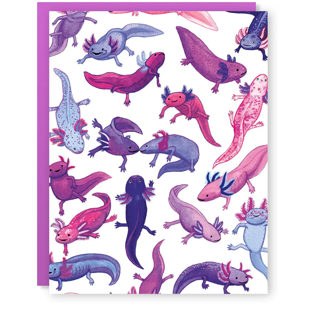 Wenskaart Axolotl - Party Mouse Studio