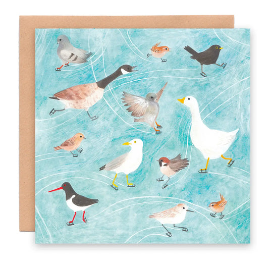 Skating birds - Greeting card