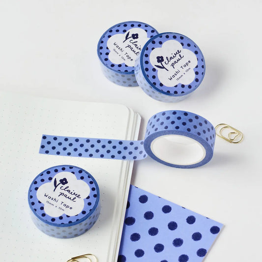 Washi tape Blauwe Polka Dot - Claire Paul