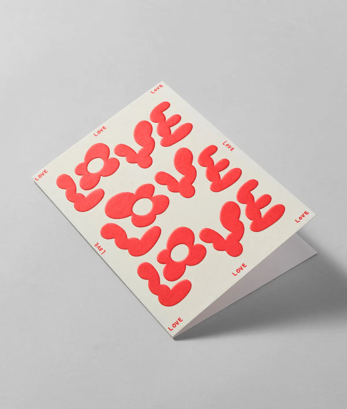 Wrap - Greeting card 'Love love love' in relief 