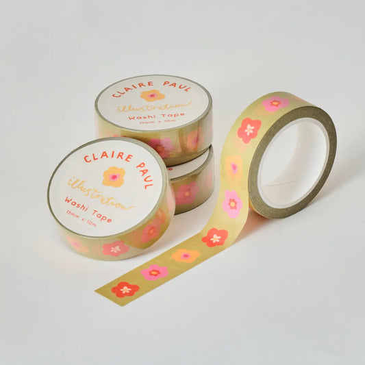 Claire Paul - Washi Tape 'Groen met bloemen'