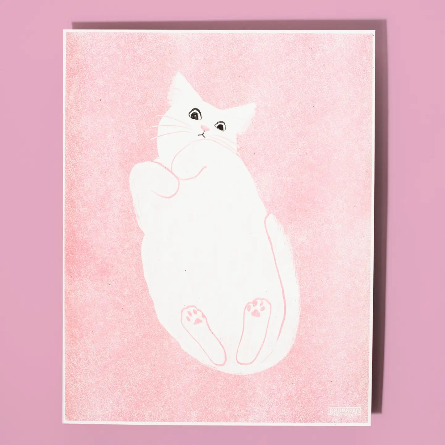 Bromstad Printing Co. - Risograph Art Print 'Cat on glass' 28x35,5cm