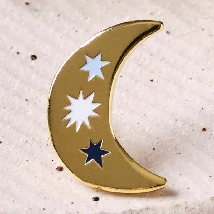 Claire Paul Emaille Speldbadge - Crescent Moon