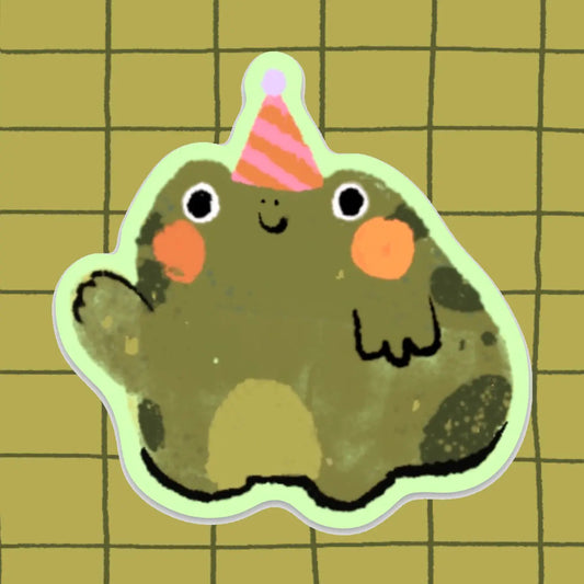 Bloemkolie Sticker - Party Frog