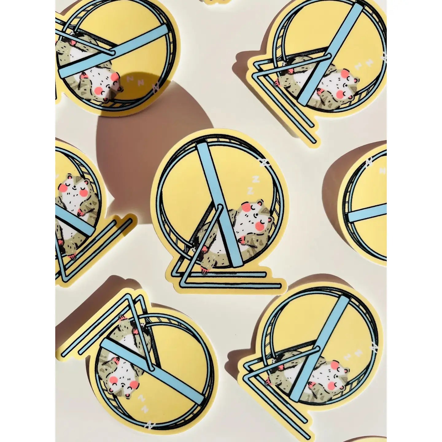 Vinyl sticker Hamsterwiel dutjestijd - Bloemkolie