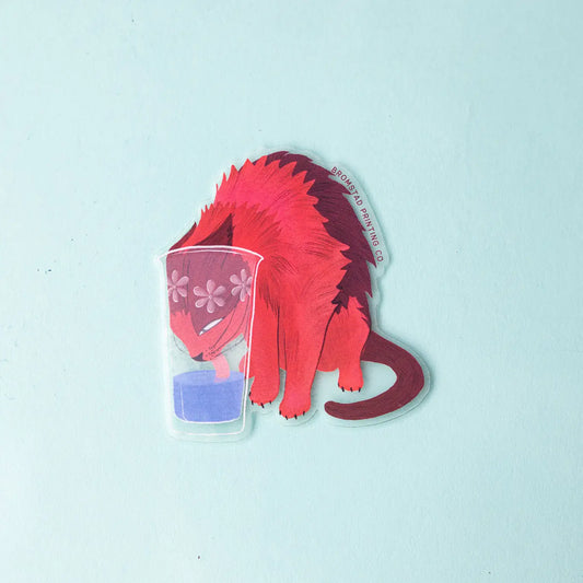Bromstad Printing Co. 'Hydrated Cat' - Clear Sticker