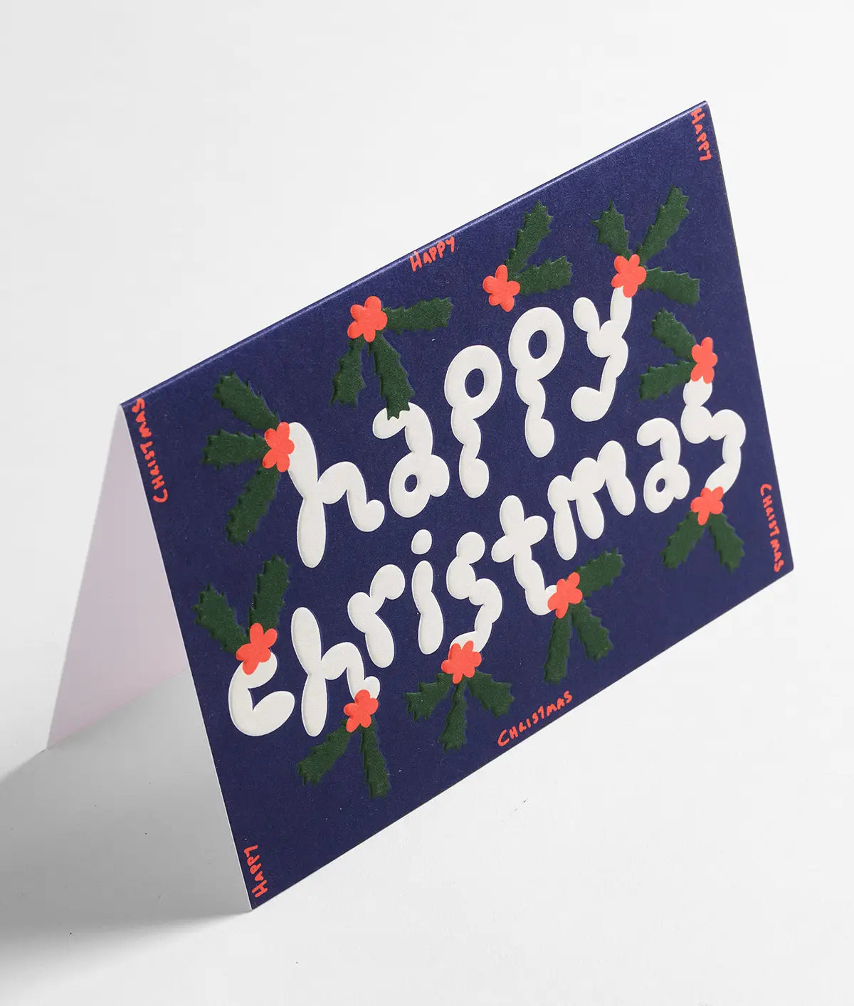 Wrap - Kerstkaart 'Happy Christmas Holly'