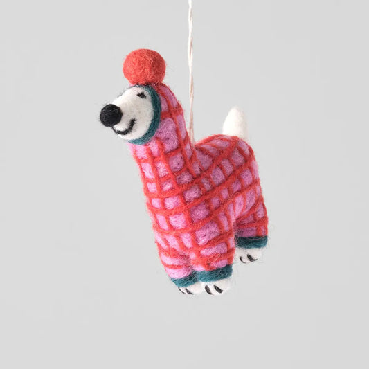 Wrap Vilten Kersthanger - 'Jayla' roze