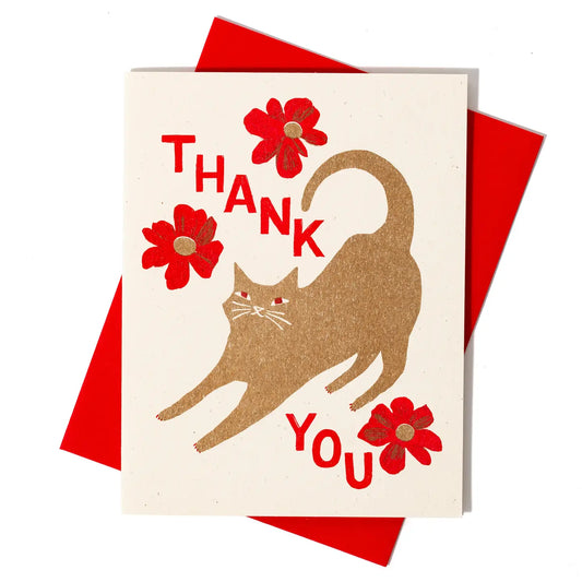 Bromstad Printing Co. - Risograph Wenskaart 'Thank You Cat'