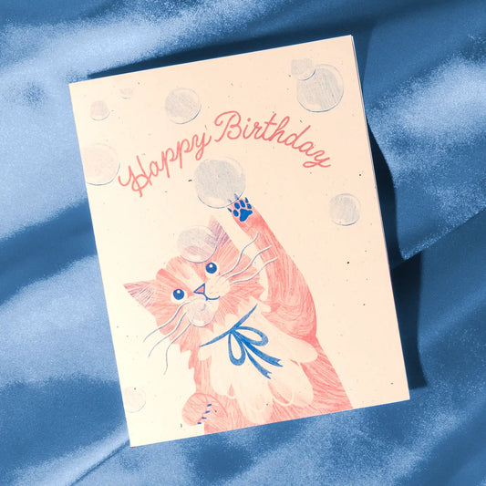 Verjaardagskaart Bubbles Kat - Bromstad Printing Co.