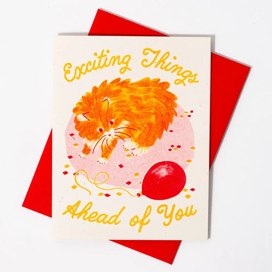 Bromstad Printing Co. - Risograph Verjaardagskaart 'Exciting Things Ahead' A2