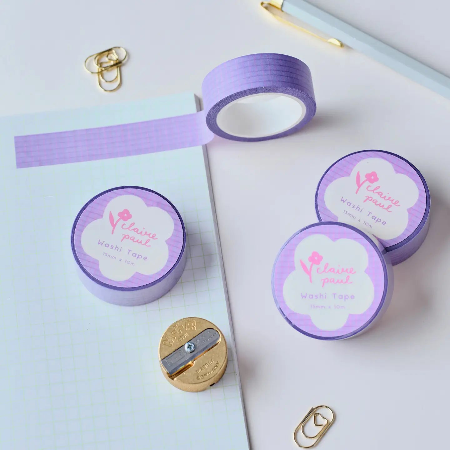 Washi tape Paars Raster - Claire Paul