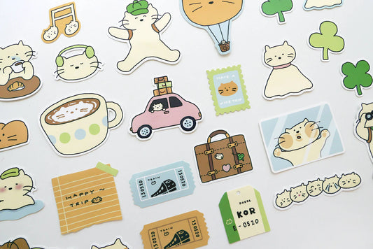 Sticker Set Cat's Happy Trip - Suatelier Design