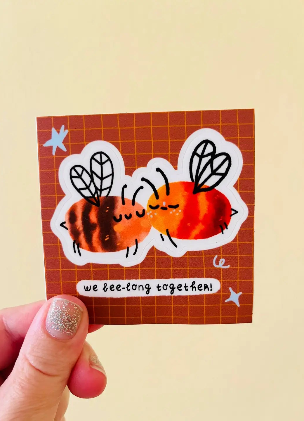 Bloemkolie Vinyl Sticker - Bijen