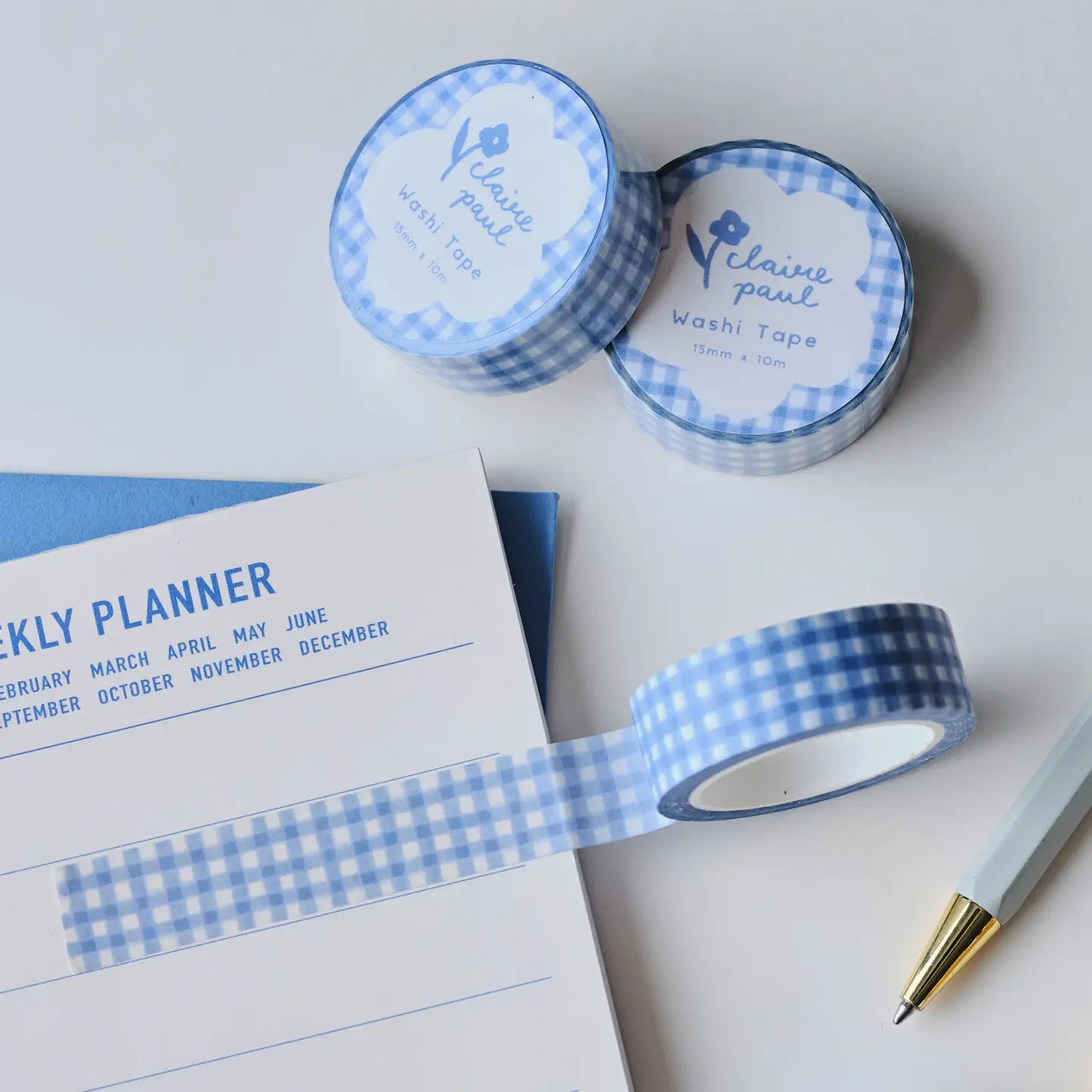 Claire Paul - Washi Tape 'Blauwe Gingham'