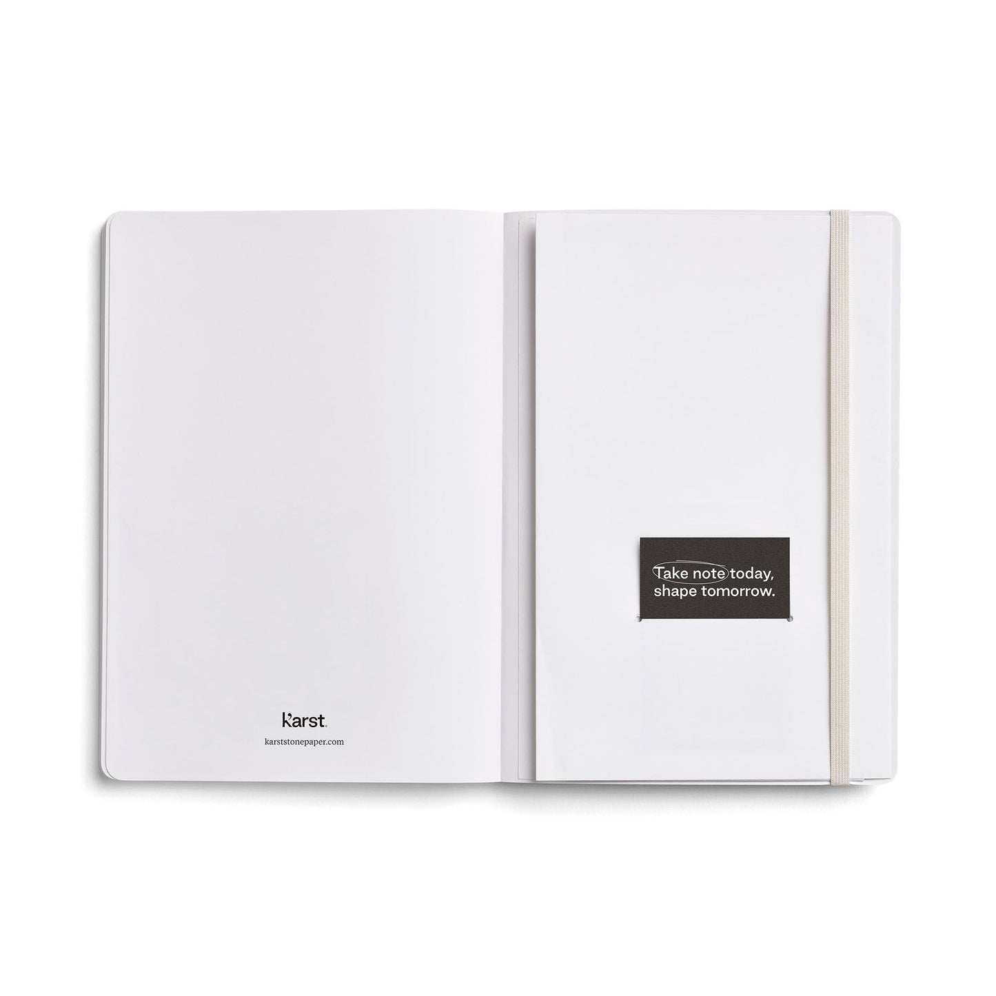 Karst Notitieboek A5 Softcover - Stone (Dotted) Binnenkant met elastiek en opbergvak