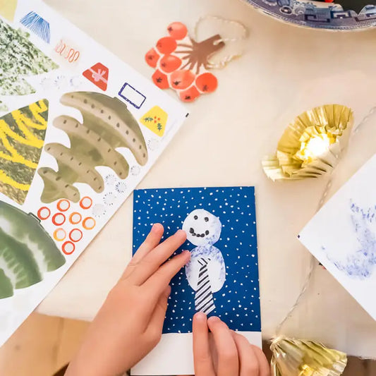 Hadley Maak je eigen Kerstkaarten - Sneeuwpop Set