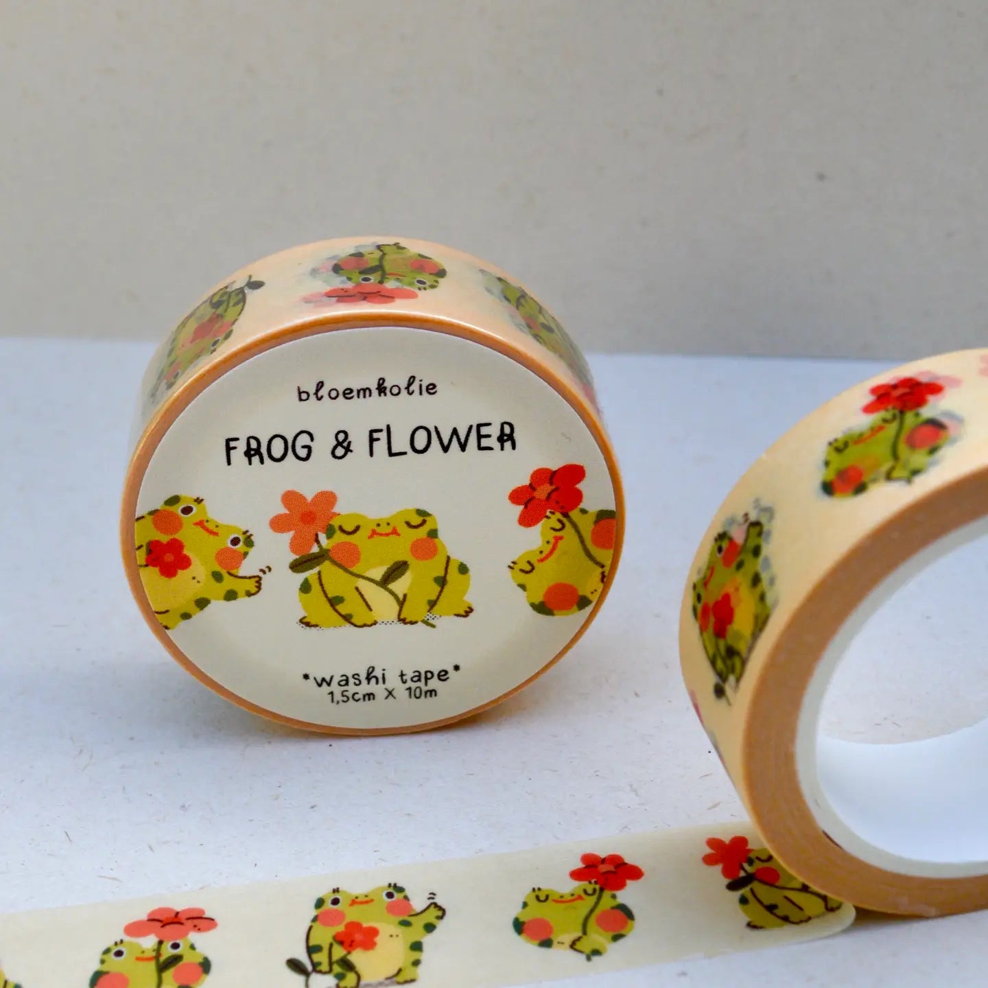 Bloemkolie Washi Tape - Frog and flower