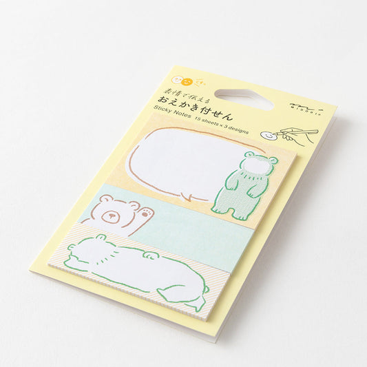 Sticky Notes Drawing Bear - Midori
