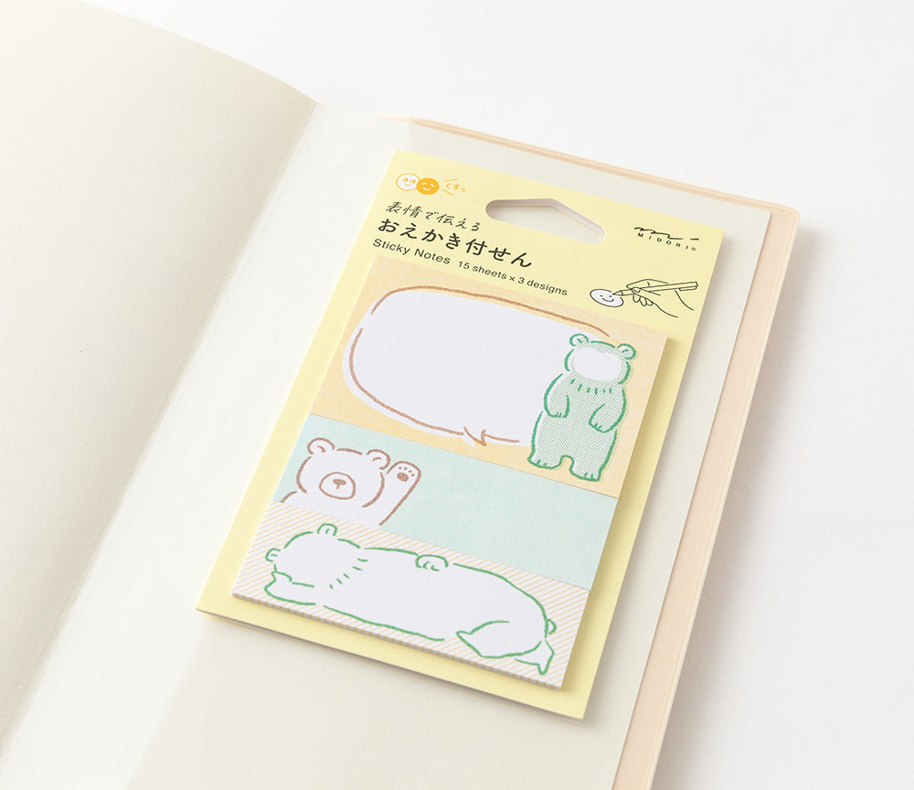 Sticky Notes Drawing Bear - Midori