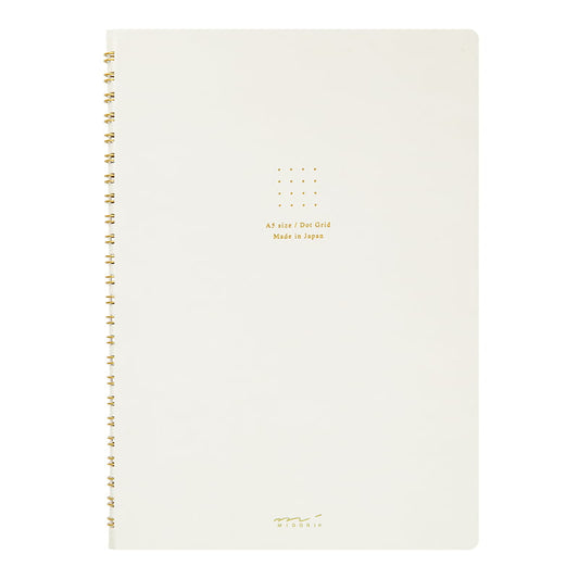 Notitieboek Midori Ring - Color Dot Grid White