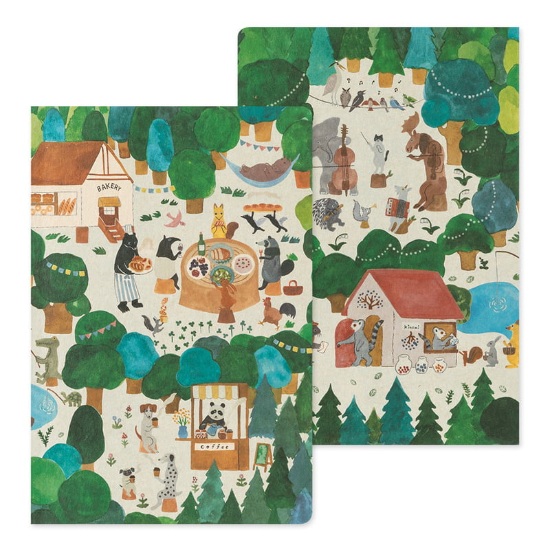 Notitieboek Midori Yuru Log - Forest Animals B6