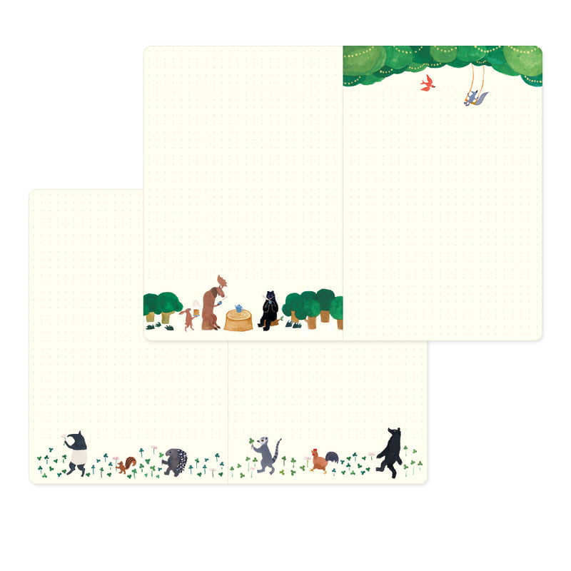 Notitieboek Midori Yuru Log - Forest Animals B6