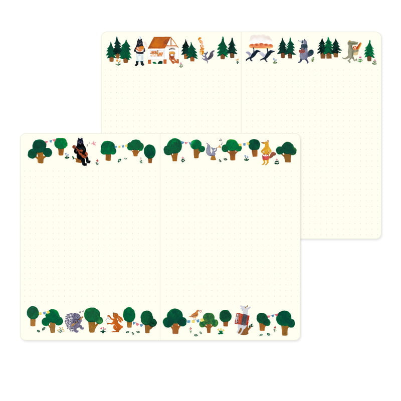 Notitieboek Midori Yuru Log - Forest Animals B6