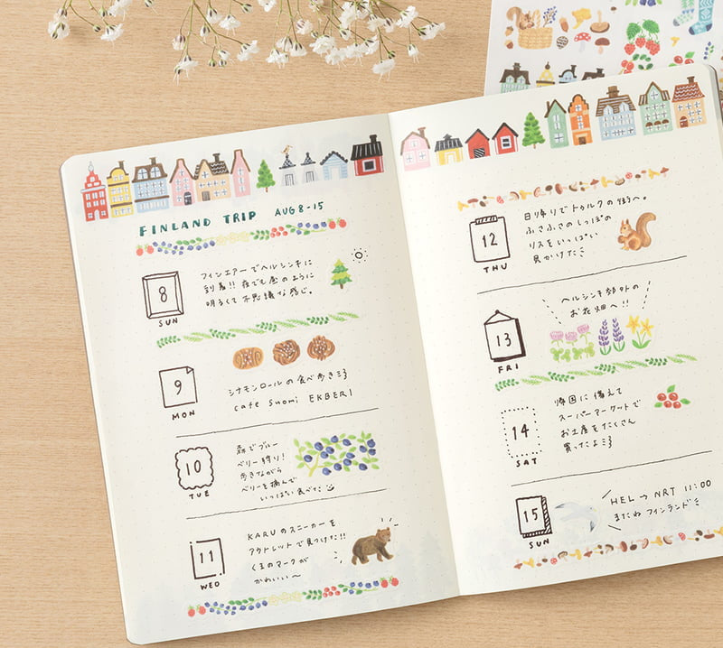 Notitieboek B6 Scandinavia - Midori Yuru Log