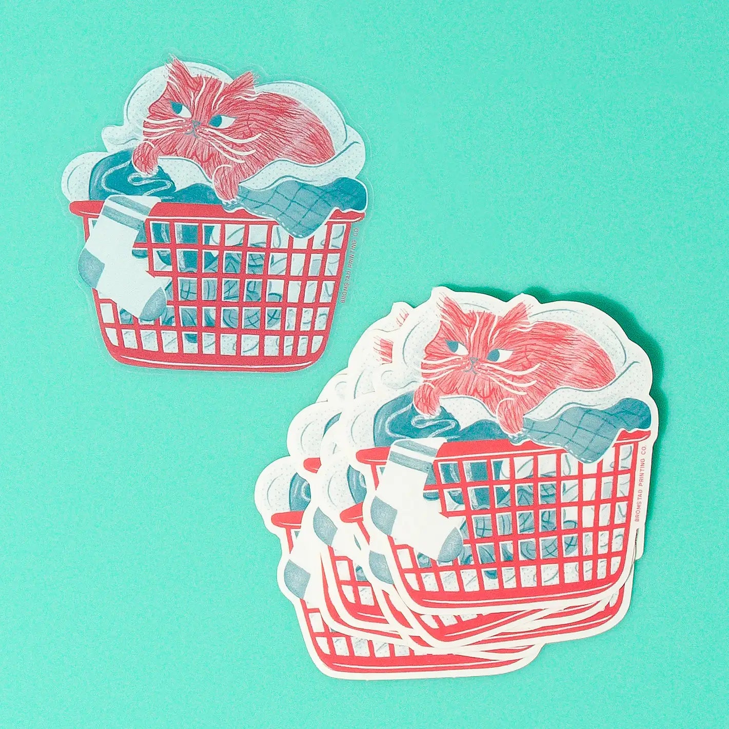 Bromstad Printing Co. 'Laundromat Cat' - Clear Sticker