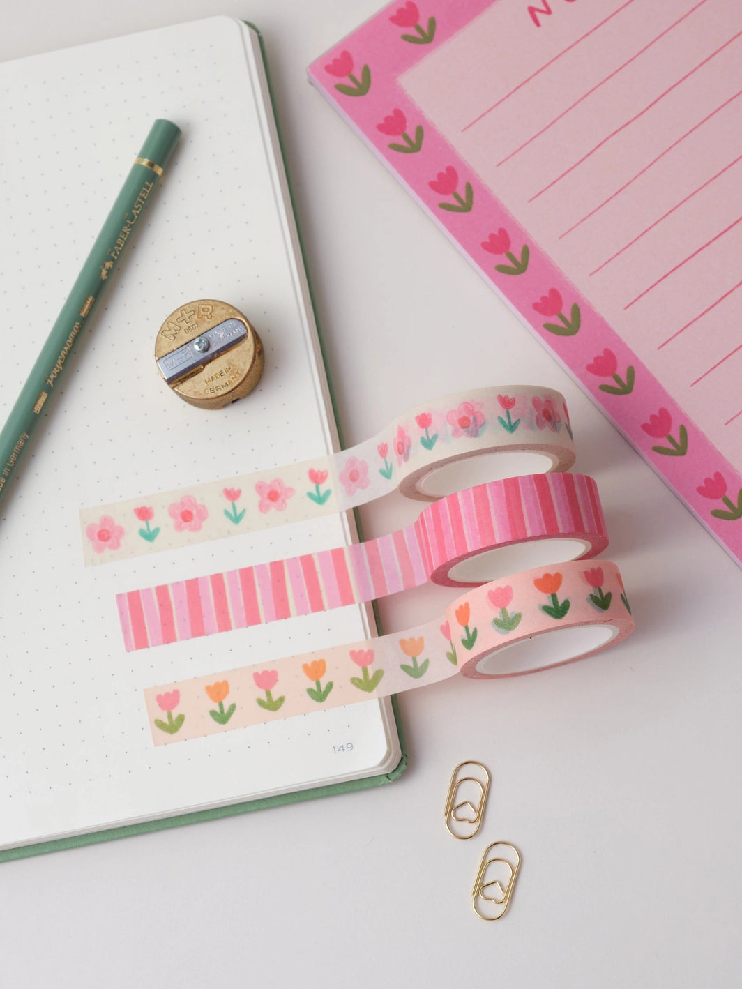 Washi tape Roze en rode strepen - Claire Paul