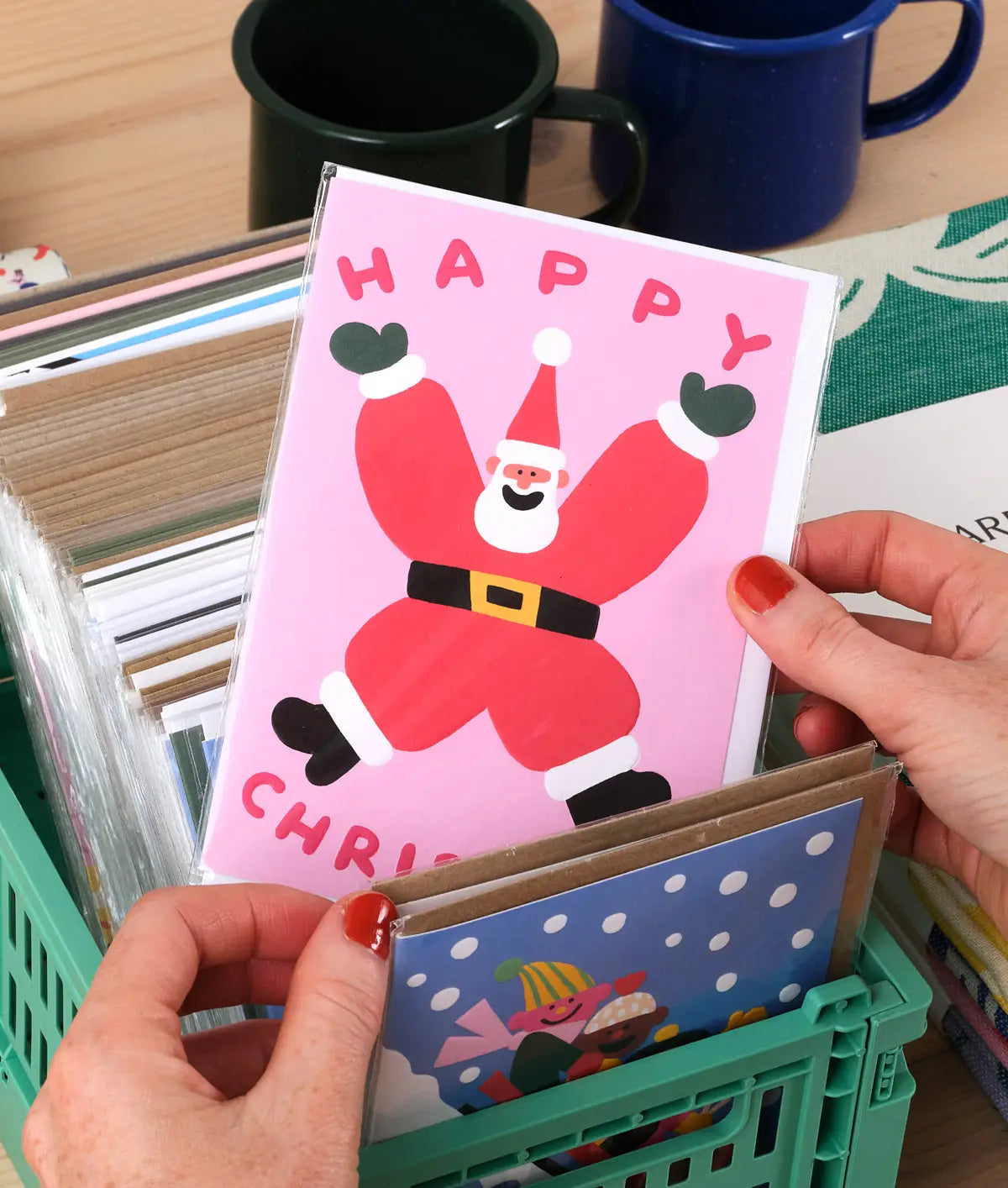 Wrap - Christmas card 'Christmas Santa' in relief 