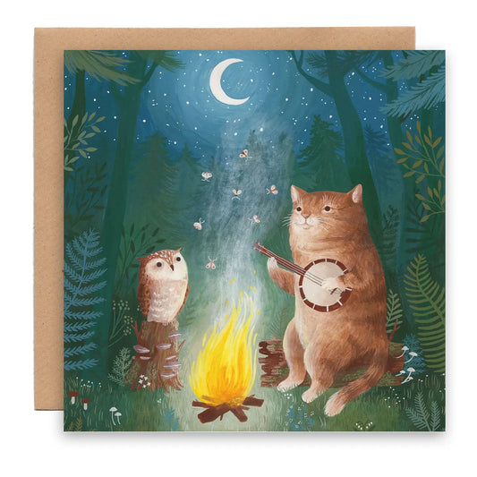 Cats and owls - Greeting card